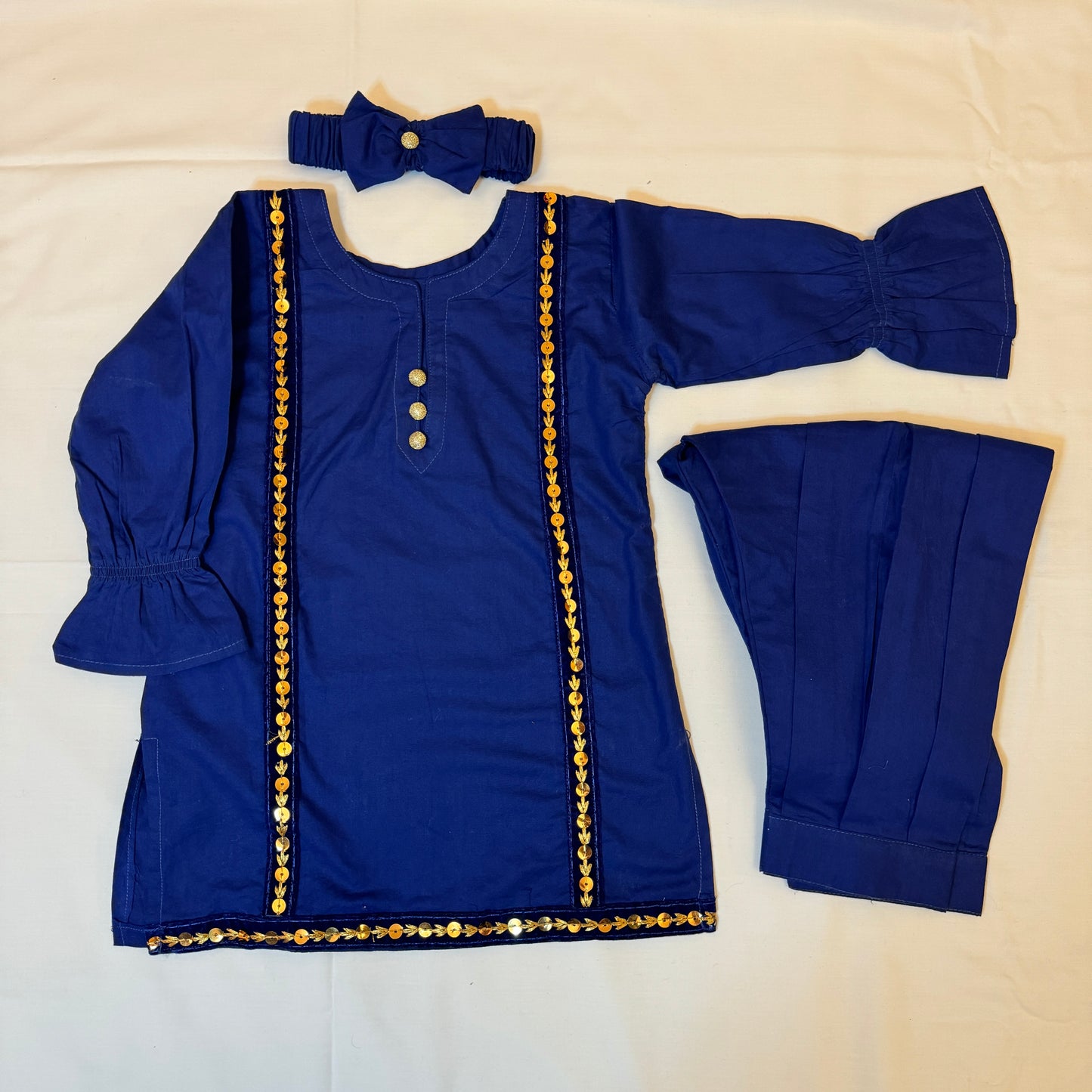 Blue with Gold lace
