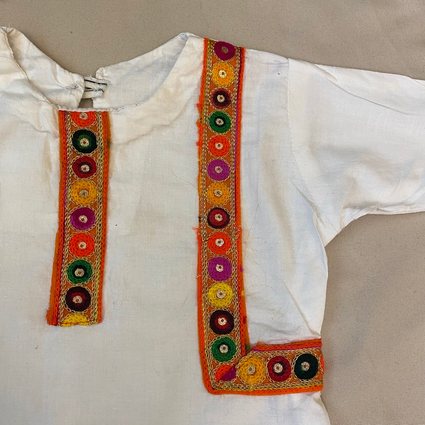 White with Multicolor lace