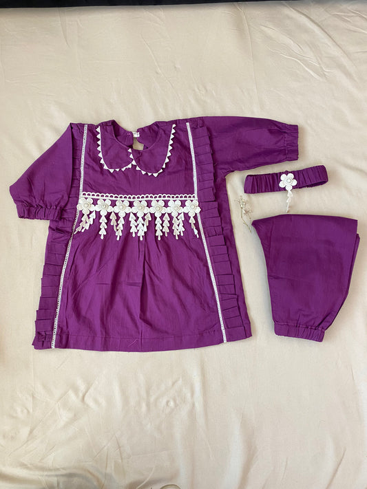 Purple with White lace