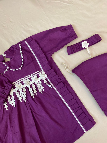 Purple with White lace