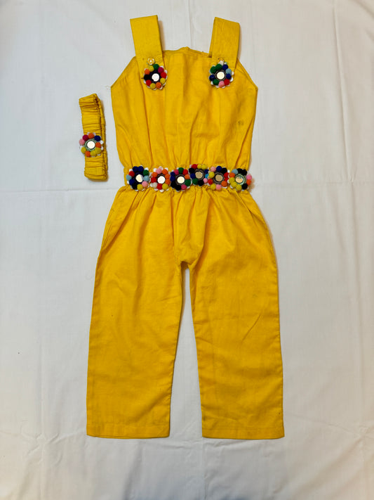 Yellow with Multicolor lace
